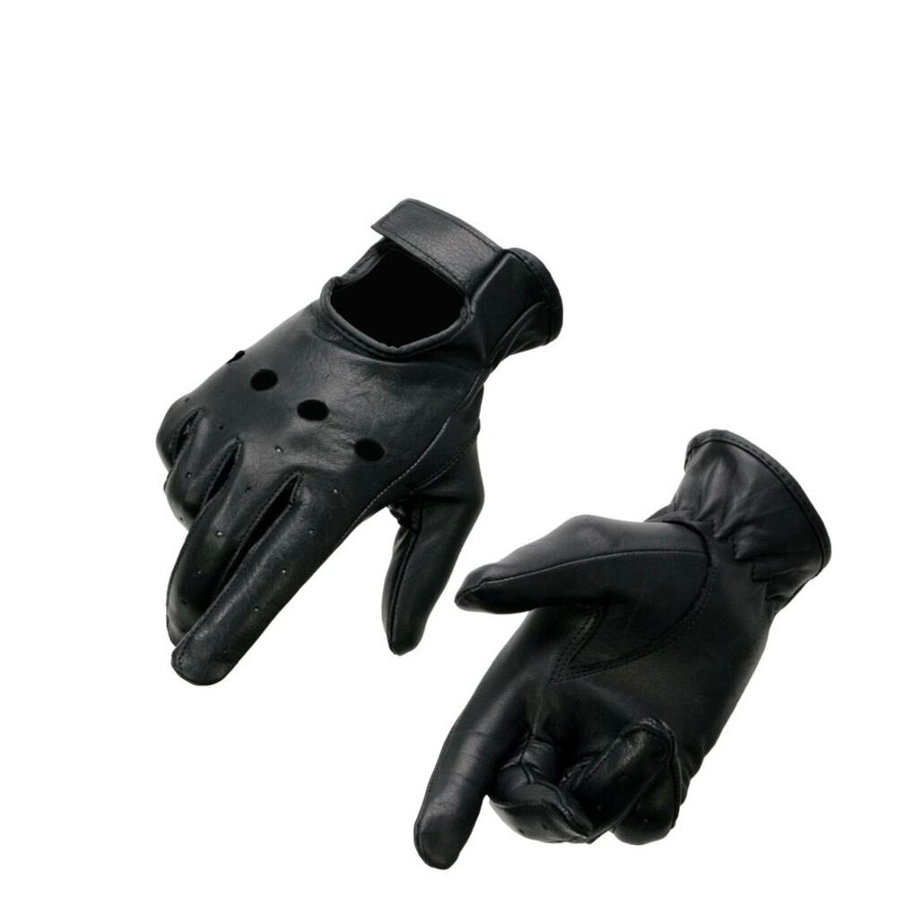 NWT Milwaukee Leather Black Perforated Leather Motorcycle Hand Gloves